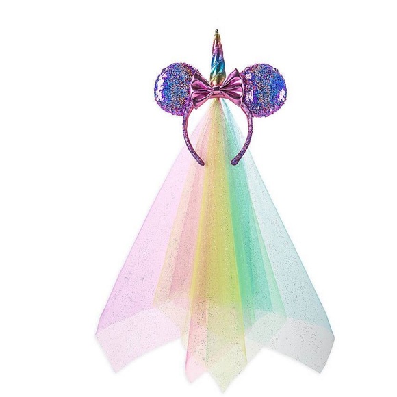 Disney Parks Minnie‎ Unicorn Sequined Ear Headband